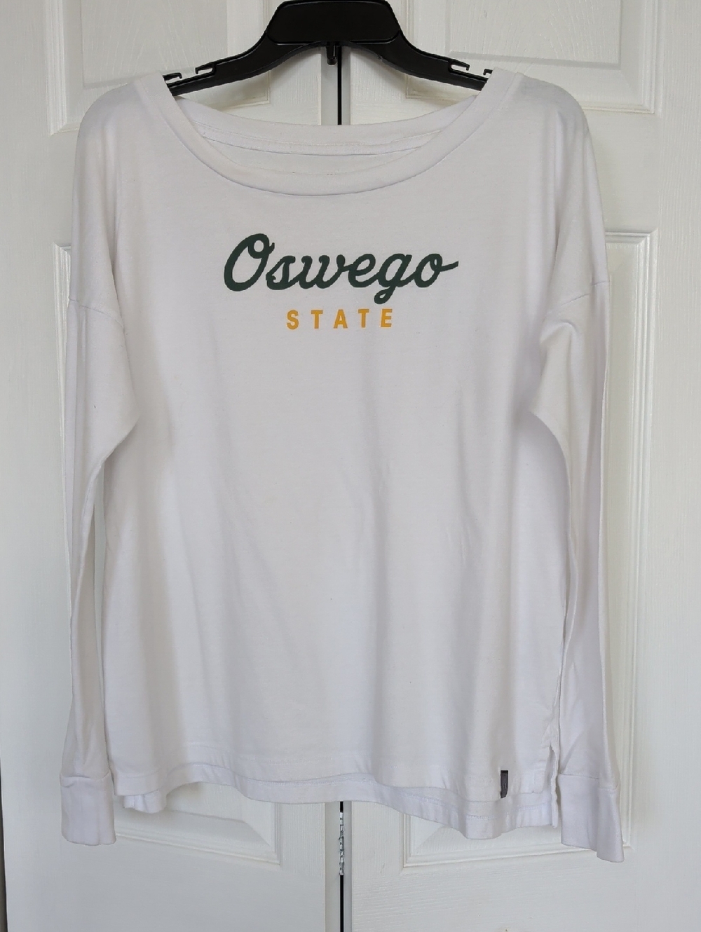 Under Armour White Long-Sleeve Tee with Green & Yellow Script